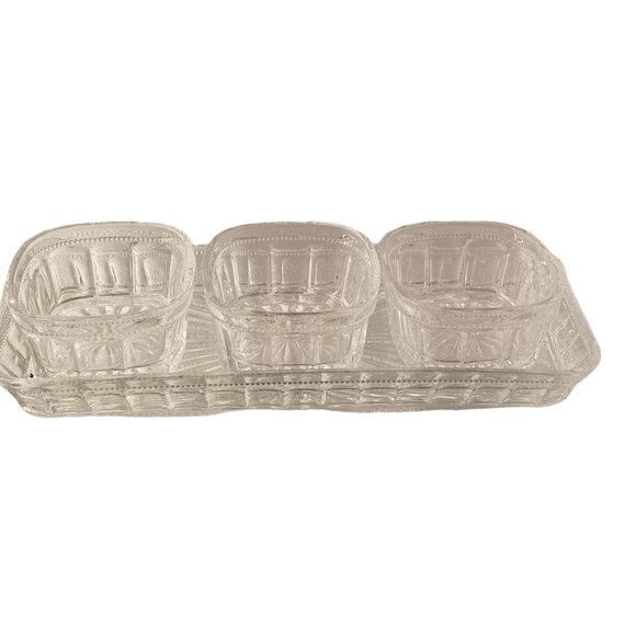 Crystal Relish Server 4-piece Server Serving Bowls Tray Set - Picture 6 of 16